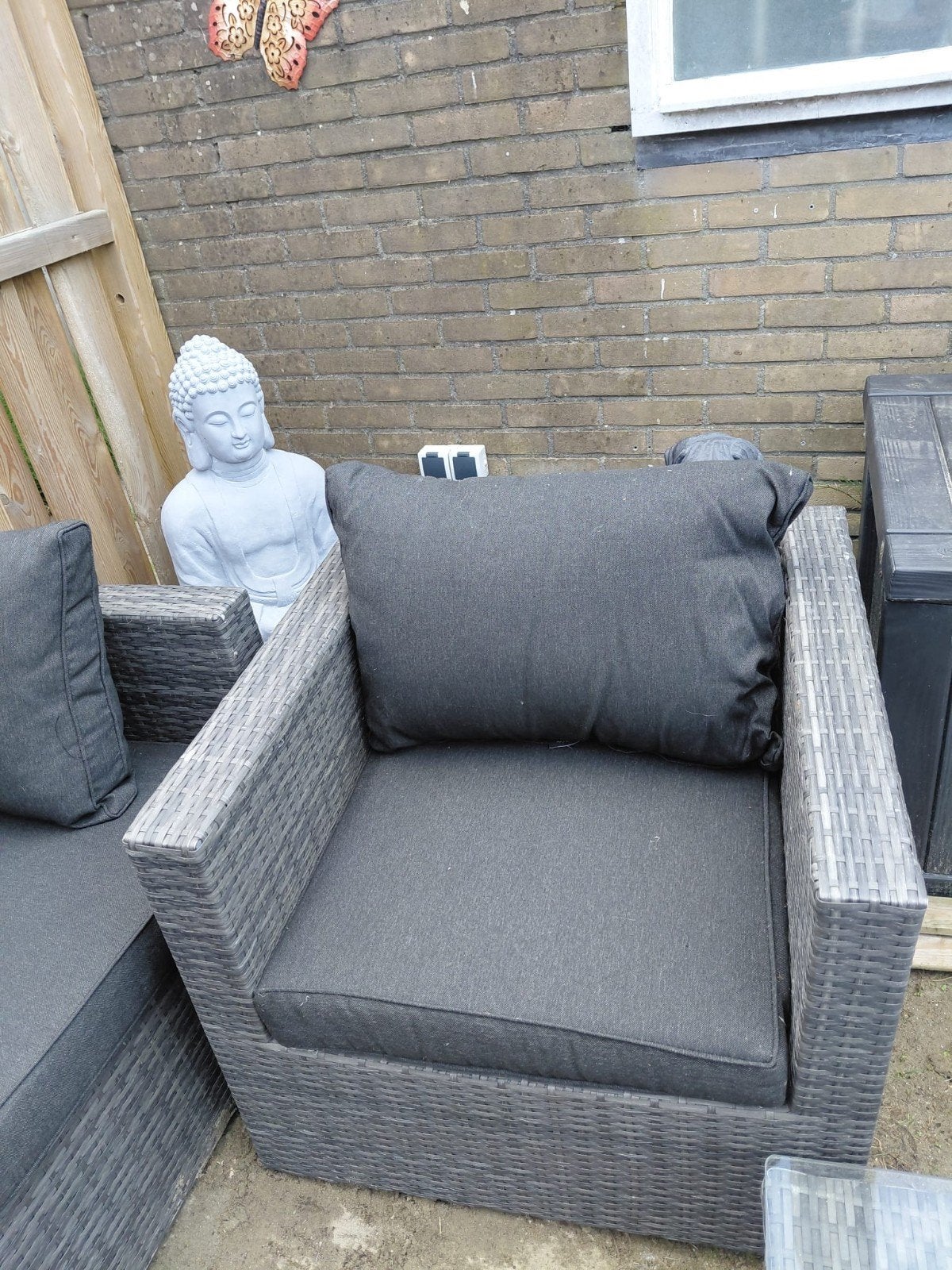 Lounge set, Tuin en Terras, Ophalen, Zo goed als nieuw, Wicker, Stoel