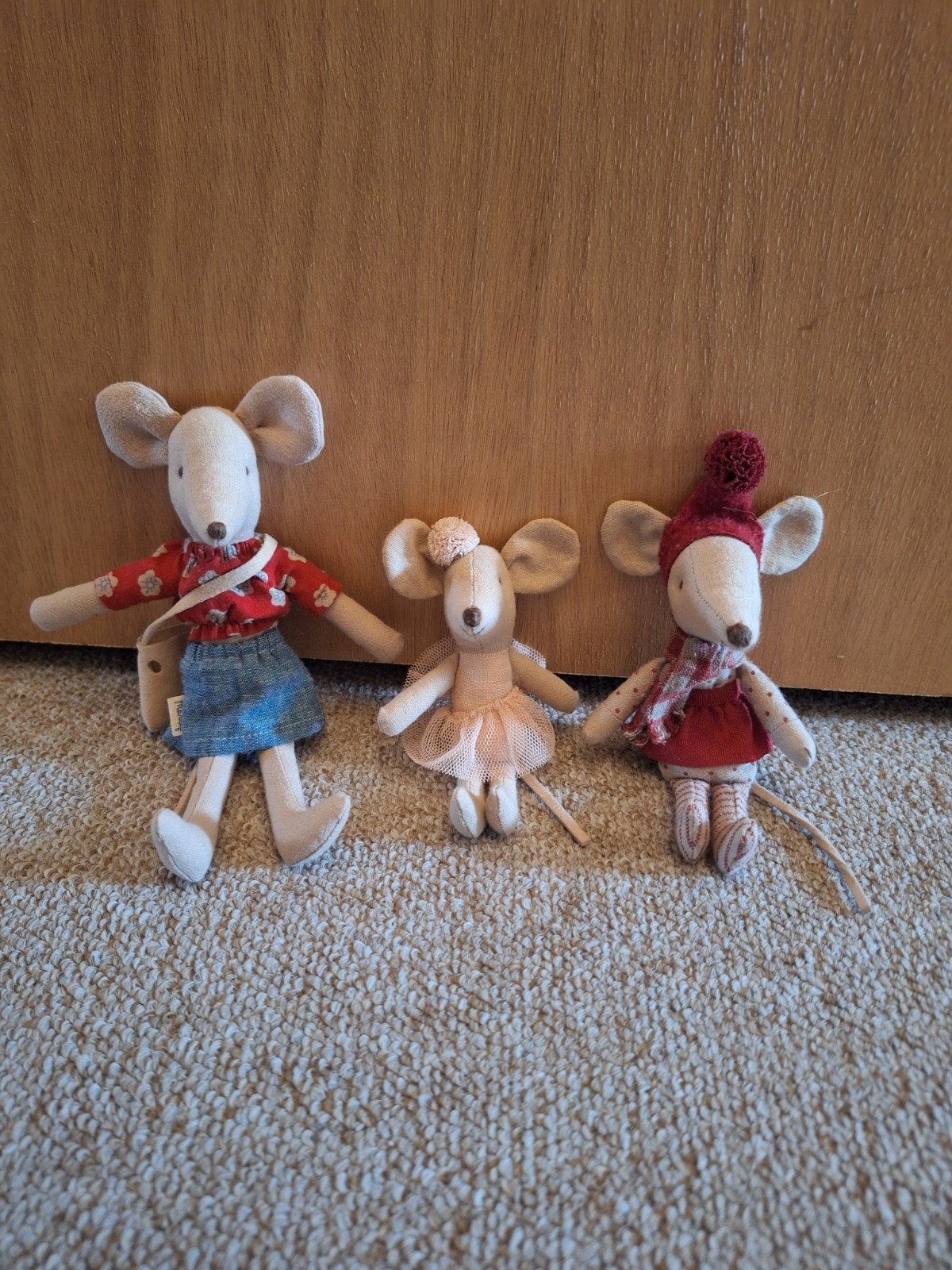 Set van 3 Maileg muisjes - Verschillende maten en outfits, Ophalen, Muis, Overige merken, Zo goed als nieuw