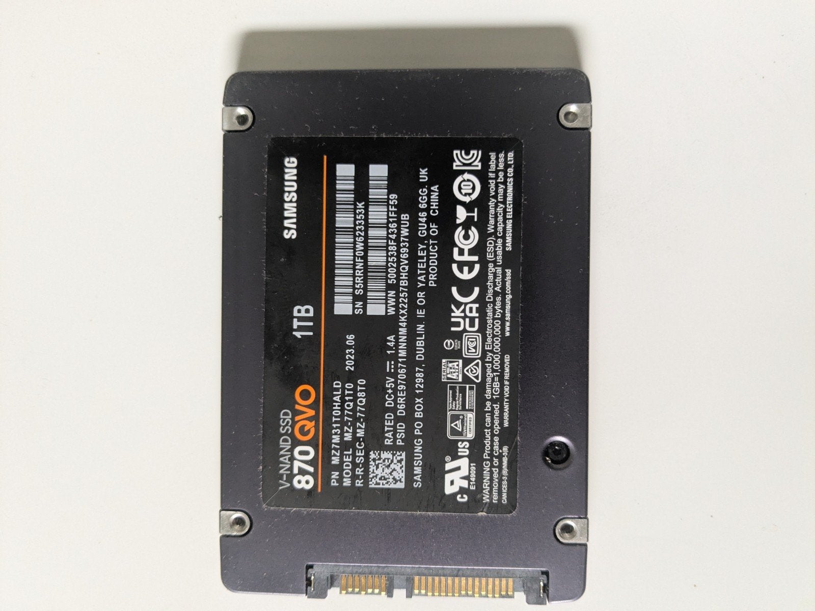 Samsung 870 QVO 1TB SSD - Snelle en Betrouwbare Opslag, Computers en Software, Harde schijven, Ophalen, Intern, SSD, Zo goed als nieuw