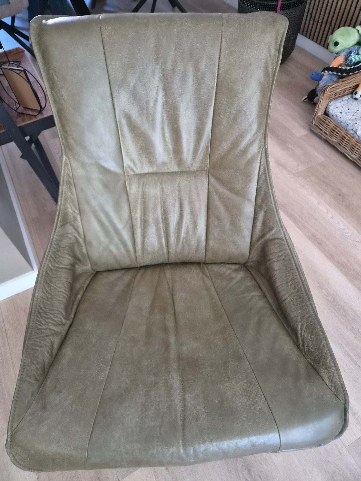 2 Mooie leder draaistoelen, Ophalen, 75 tot 100 cm, Zo goed als nieuw, Leer