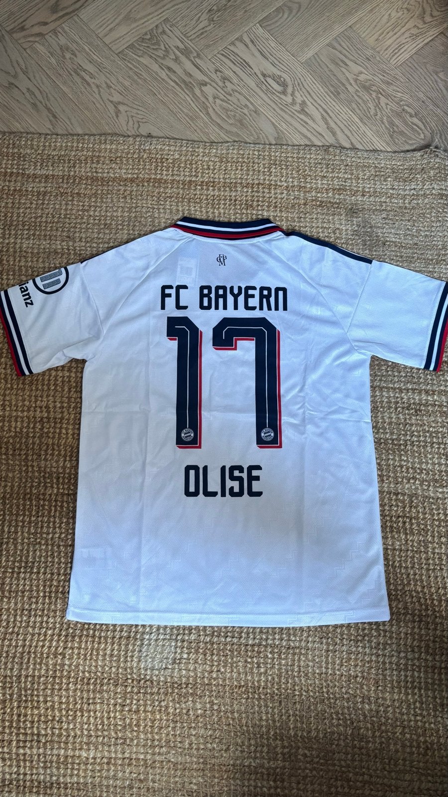 FC Bayern München retro shirt - OLISE 11 - Maat L, Ophalen of Verzenden, Zo goed als nieuw, Maat 52/54 (L), Wit