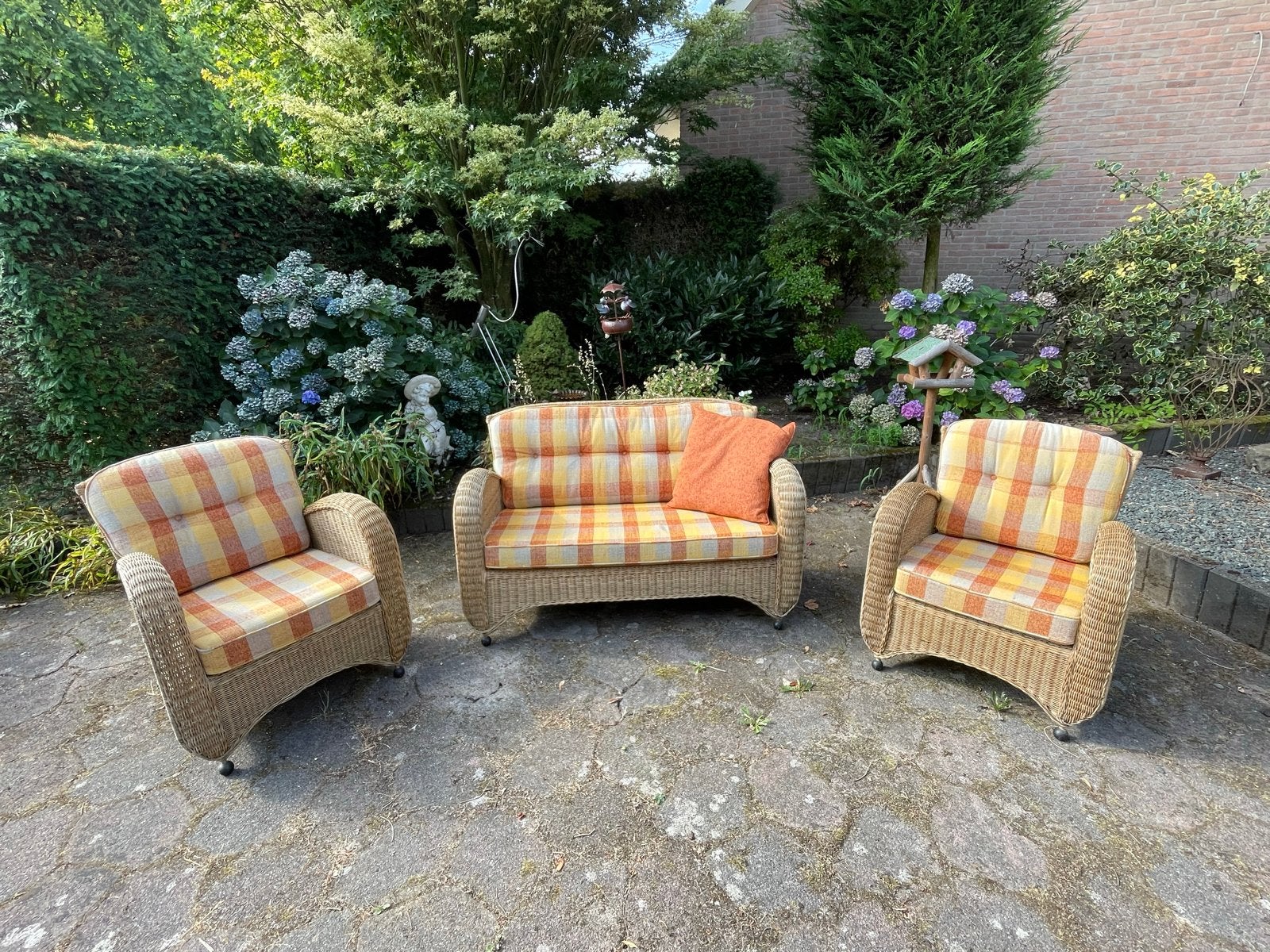 Hoogwaardige 2-1-1 bankstel met fauteuil - Pantera vulling, Huis en Inrichting, Ophalen, Gebruikt, Romantische zitgroep, Stof