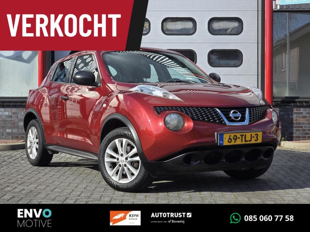 Nissan Juke 1.6 Visia Airco/Trekhaak/Lange APK/LMV, Euro 5, Stof, Zwart, Met garantie (alle)
