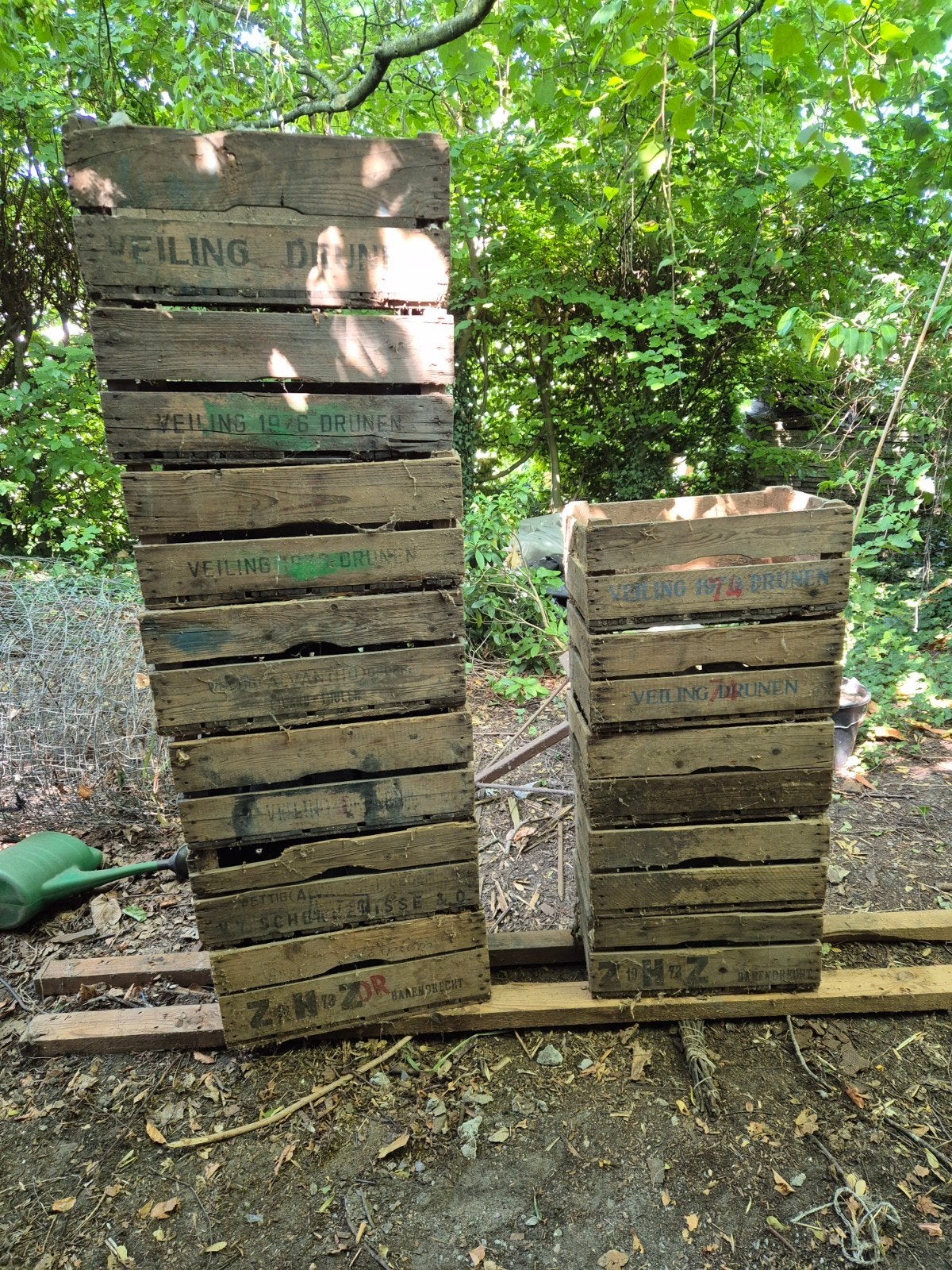 houten kisten veilingkist veilingkisten, Tuin en Terras, Bloembakken en Plantenbakken, Ophalen, Rechthoekig, Hout