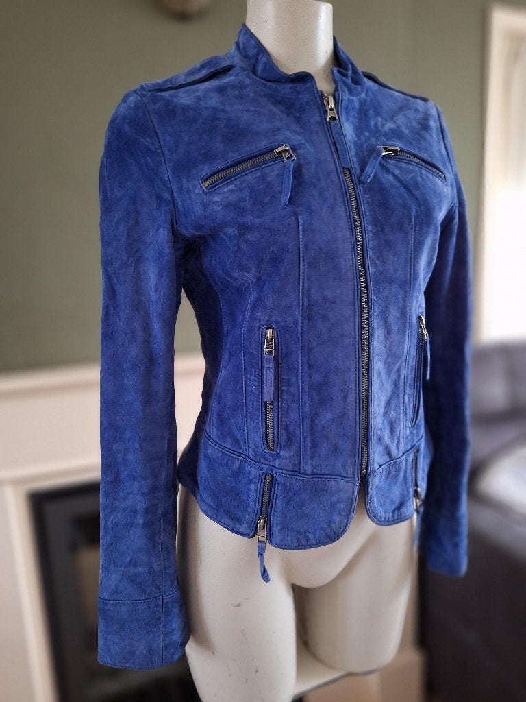 Sao Paulo suède tussen jas 36 S in nette staat, Kleding | Dames, Maat 38/40 (M), Sao Paulo, Gedragen, Verzenden