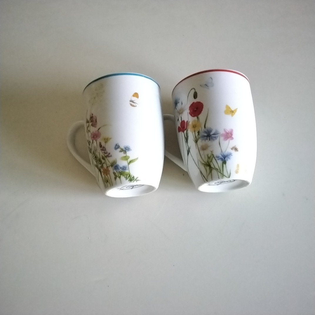 2 theo senseo mokes met veldbloemen, Ophalen of Verzenden