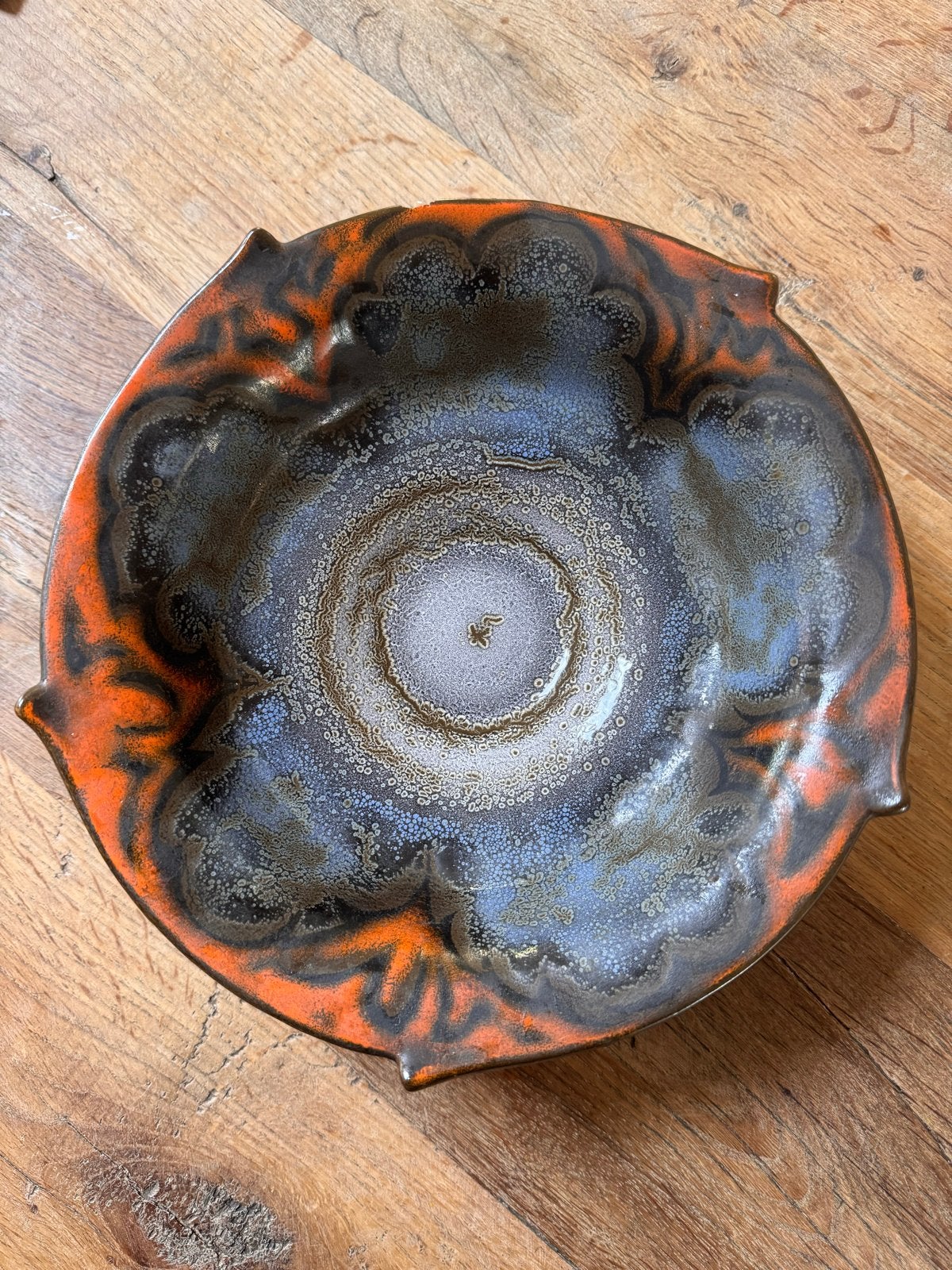 Vintage Gouds Plateel Schaal.Plazuid Gouda (1959) – vlamglaz, Ophalen of Verzenden