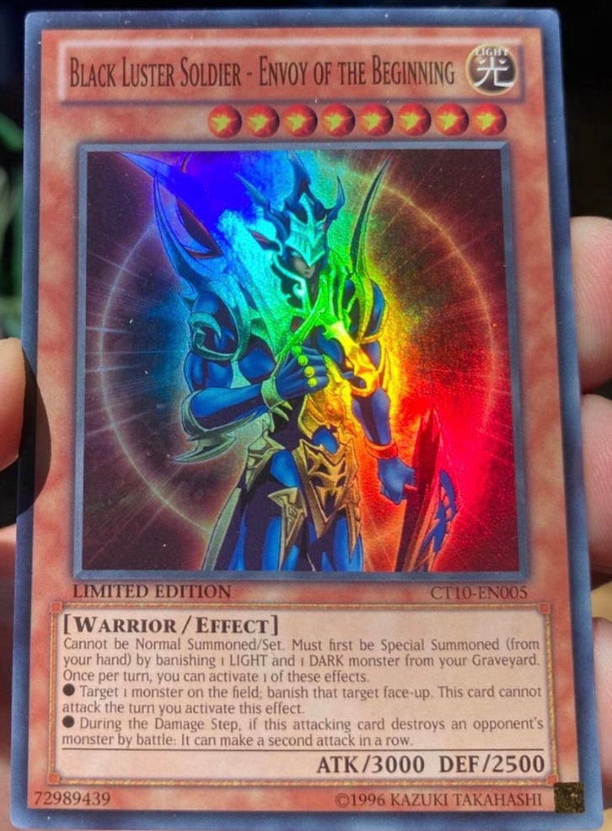 Yu-Gi-Oh! Black Luster Soldier  - Envoy Beginning CT10 Promo, Ophalen of Verzenden, Zo goed als nieuw, Losse kaart, Foil