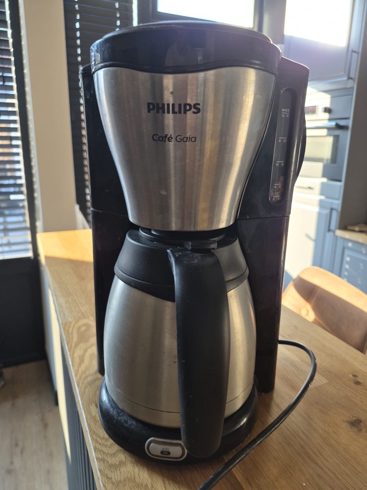 Philips Café Gaia Koffiezetapparaat - RVS Thermoskan, Witgoed en Apparatuur, Koffiezetapparaten, Ophalen, Afneembaar waterreservoir