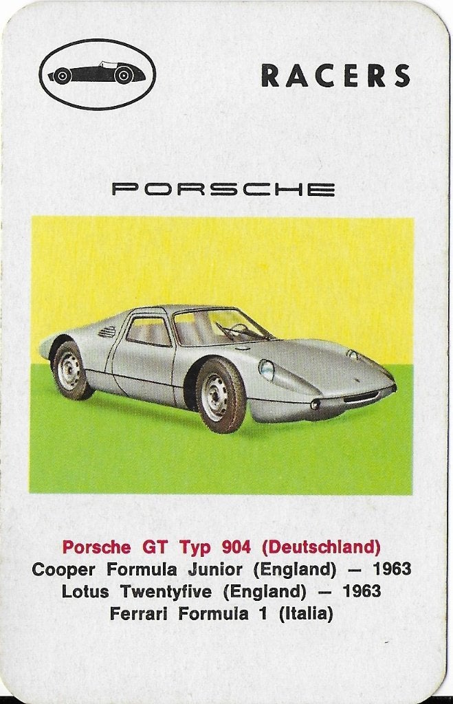 K11 autokaartje porsche gt typ 904 duitsland, Ophalen of Verzenden, Zo goed als nieuw, Auto's