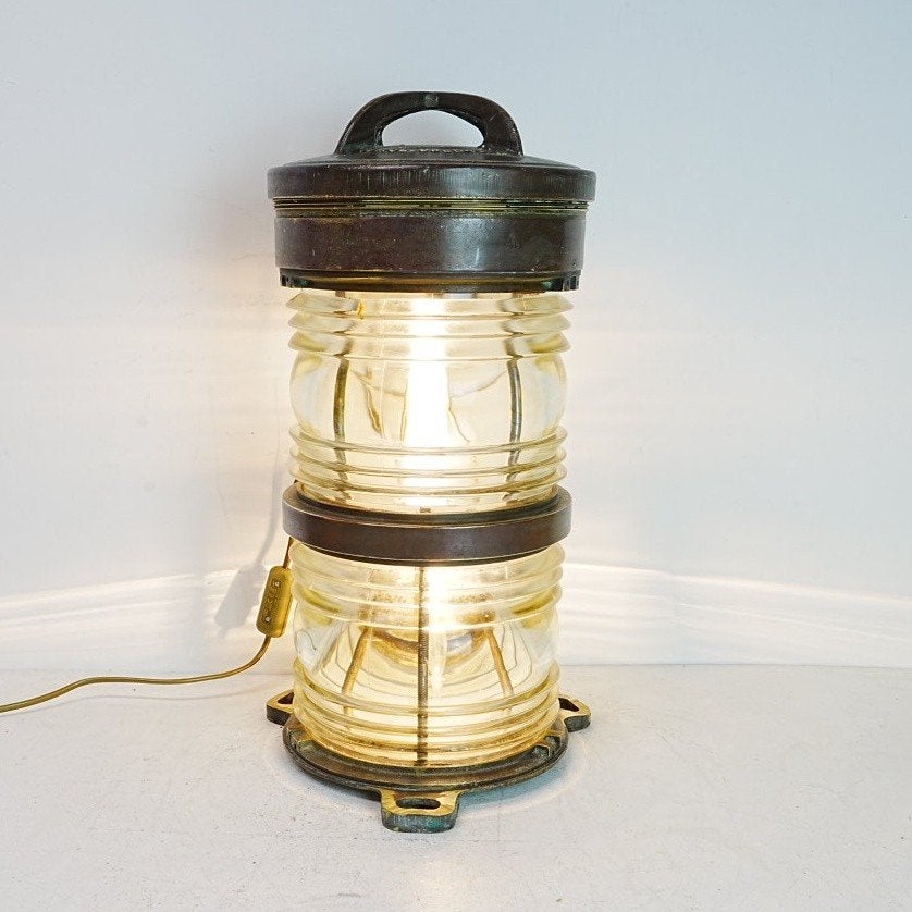 Antieke scheepslamp / navigatielamp - O.V.G. St. Ouen., Verzamelen, Ophalen, Gebruikt, Motorboot of Zeilboot, Gebruiksvoorwerp