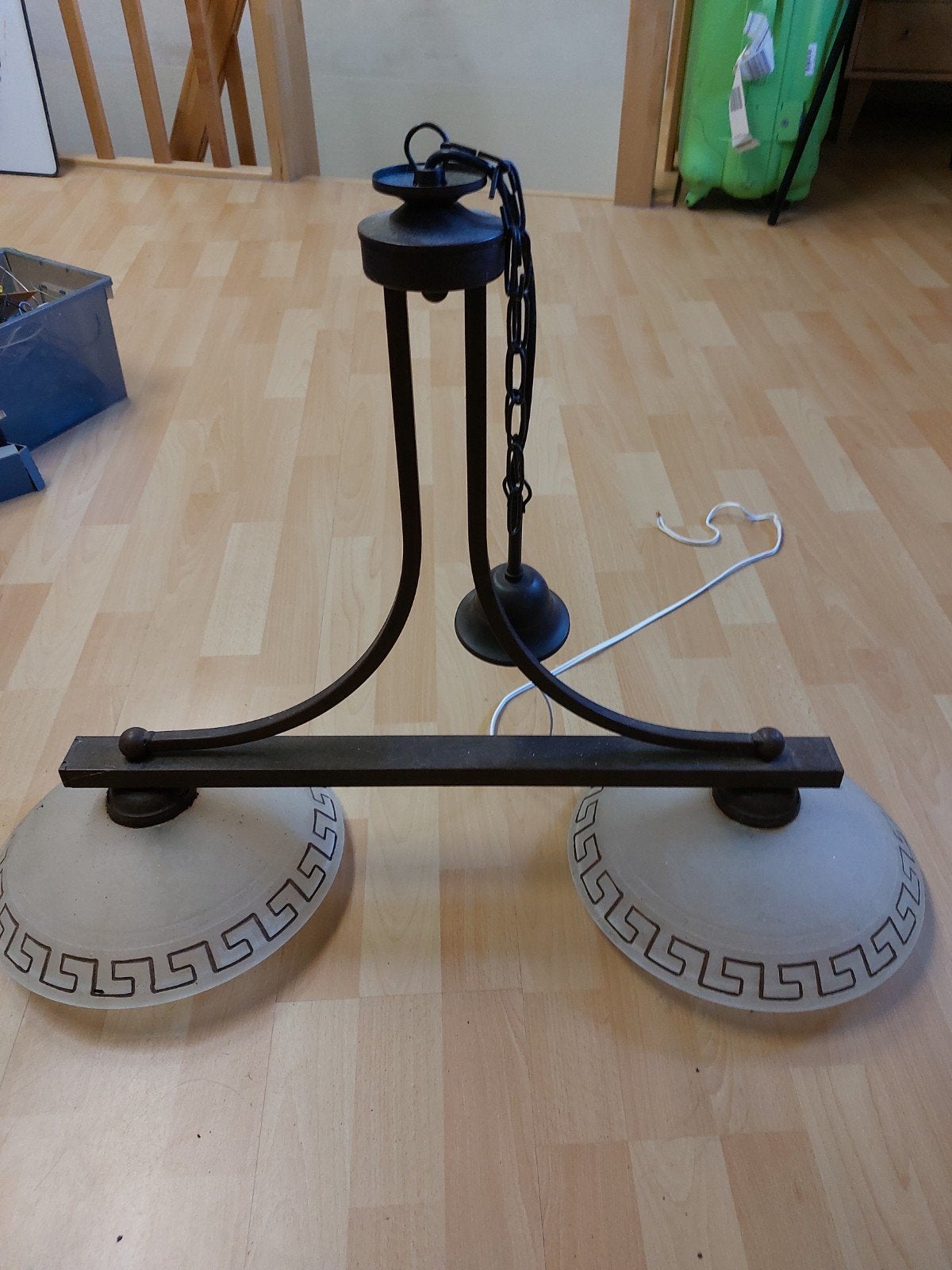 hanglamp en plafonaire en staande lampjes  met Grieks motief, Ophalen, Gebruikt, E14 (klein), Vintage, Klassiek, Grieks