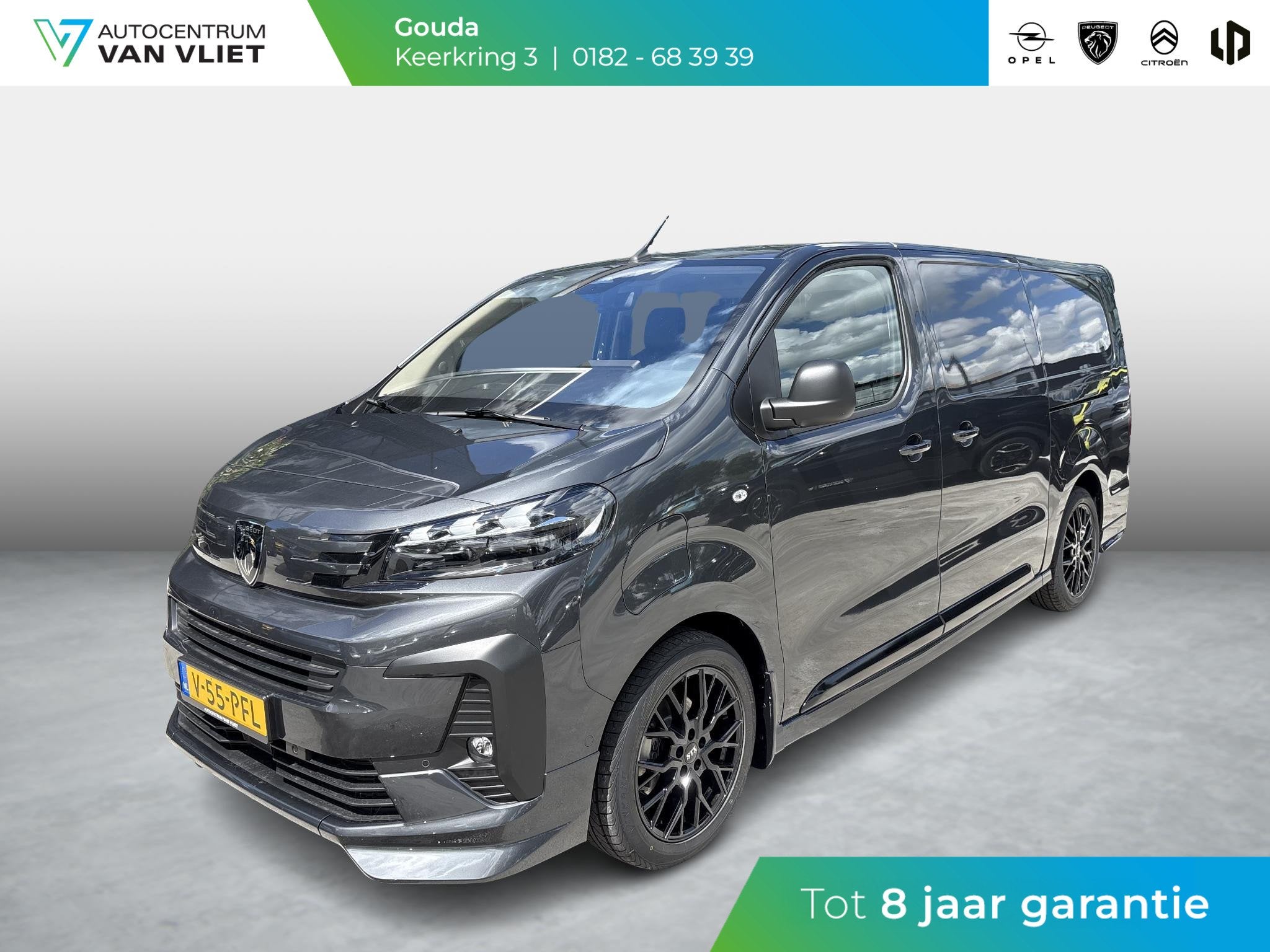 Peugeot e-Expert L3 75 kWh | STX Sport | Lederen bekleding |, Auto's, Dealer onderhouden, Zwart, 351 km, Origineel Nederlands