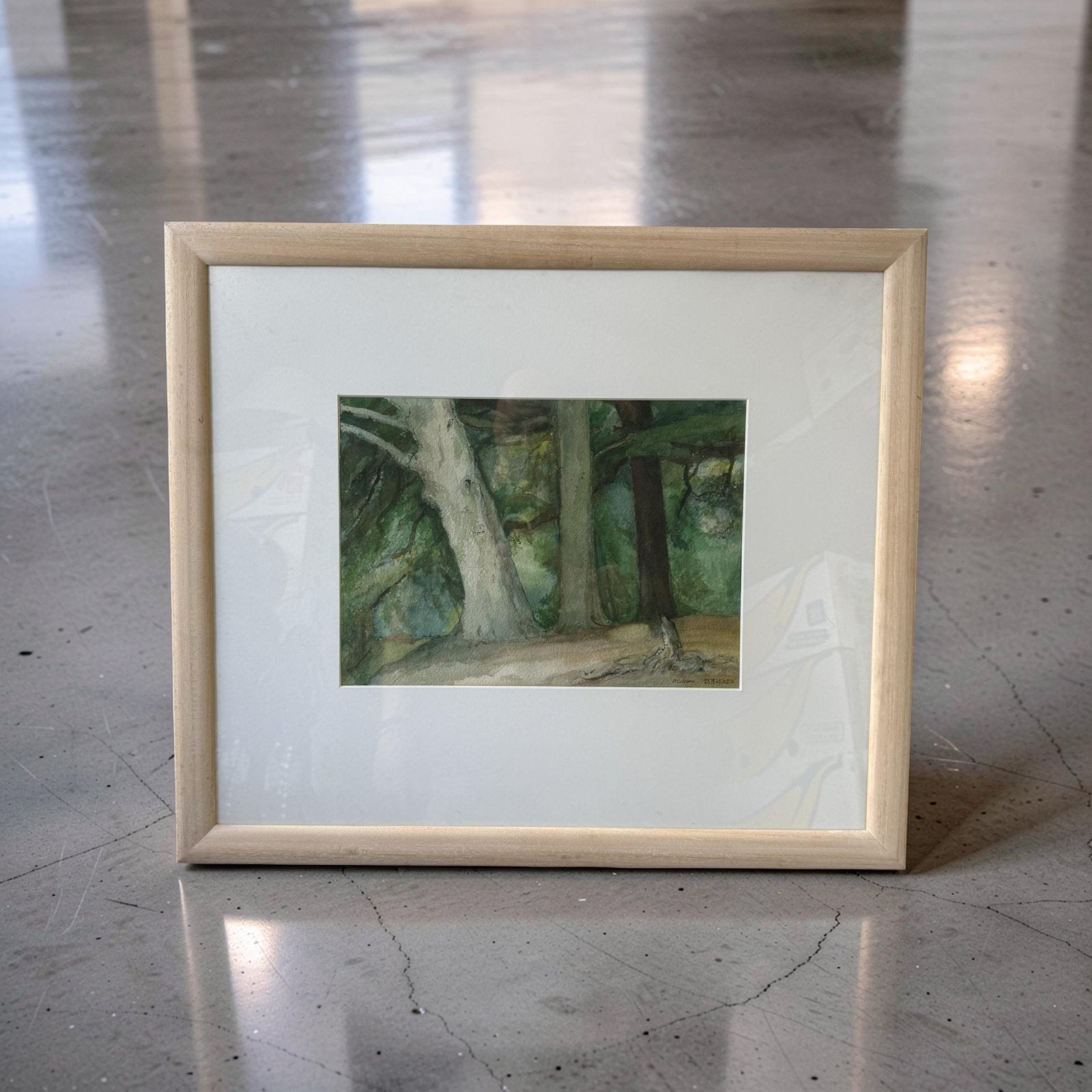 Aquarel Paul Citroen bosgezicht., Ophalen