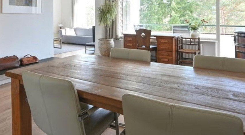 Eettafel Teak, Huis en Inrichting, Tafels | Eettafels, Ophalen, Teakhout, 200 cm of meer, 50 tot 100 cm