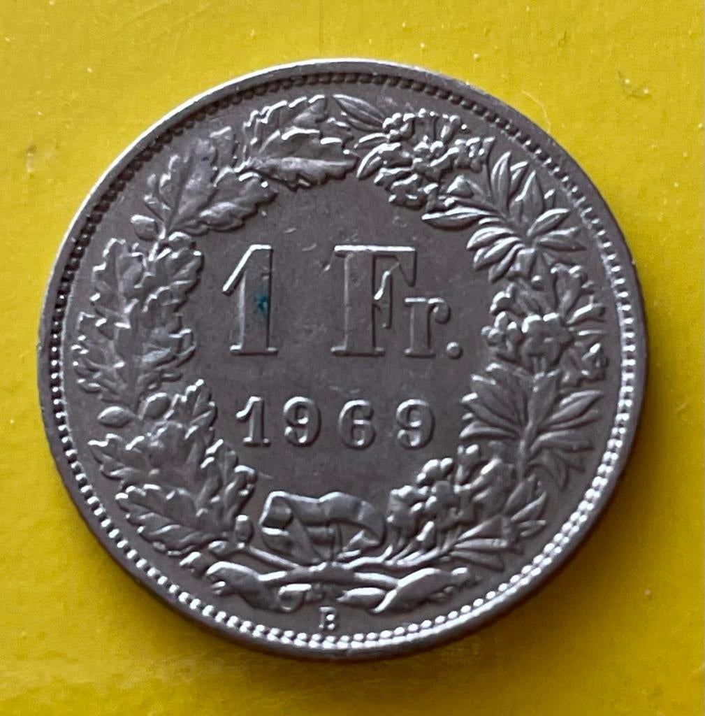 Te koop. 1 franc zwitserland jaar 1969, Verzenden, Overige landen, Losse munt