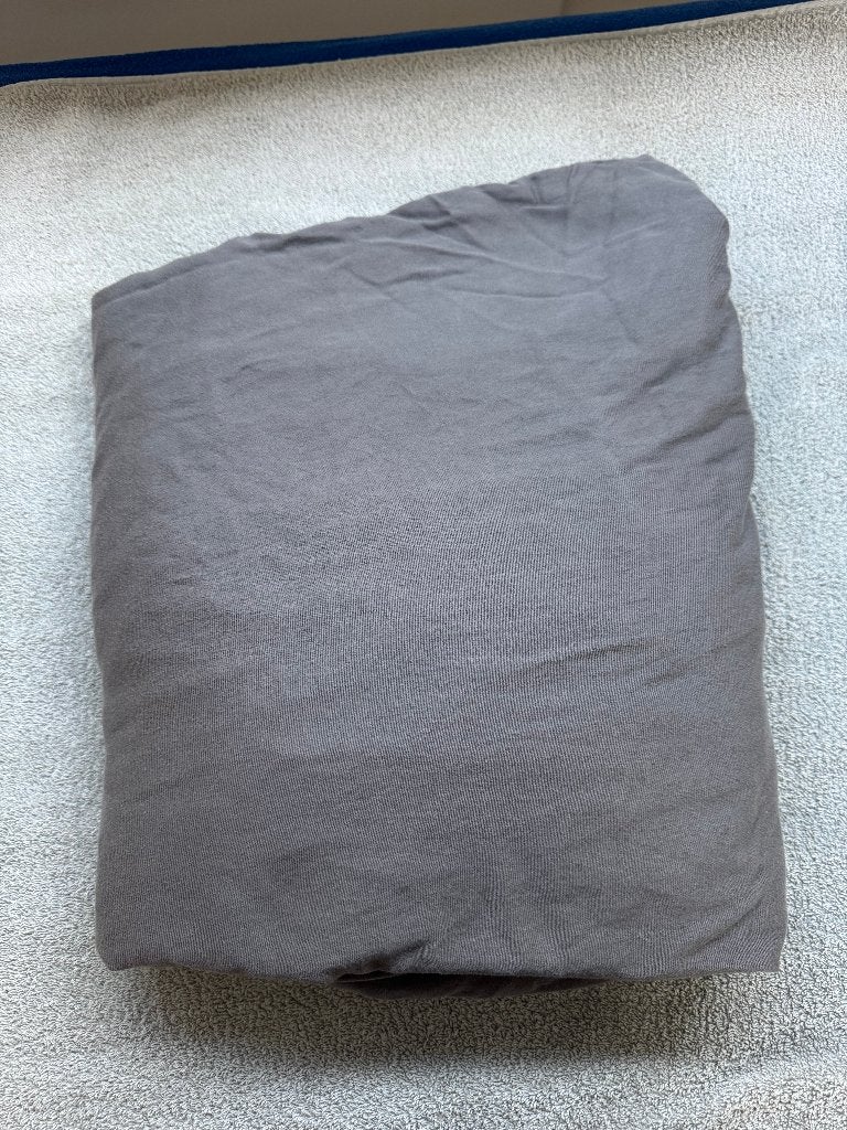 Kayori topper hoeslaken Edo katoensatijn - Antraciet 180x200, Hoeslaken of Sloop, Tweepersoons, Ophalen of Verzenden, Zo goed als nieuw