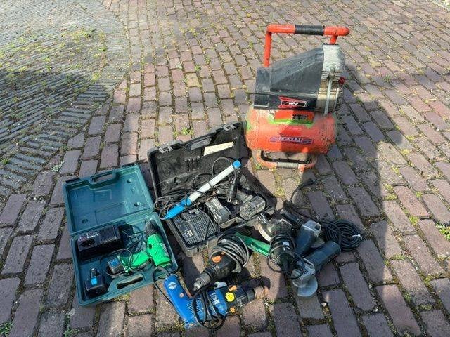 slijptol compressor  accu - boormachine deels niet werkend, Ophalen, Gebruikt, Minder dan 700 watt, Haakse handslijpmachine