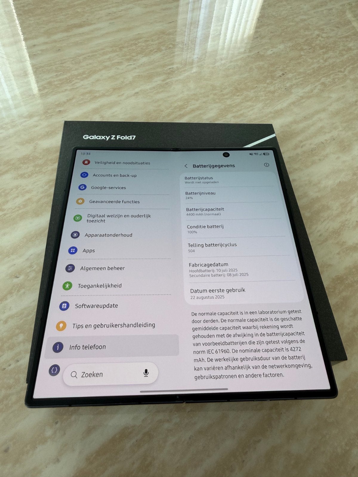Samsung Galaxy Z Fold7 256GB Zwart – 100% batterij, Zwart, Ophalen of Verzenden, Zo goed als nieuw, Galaxy Fold