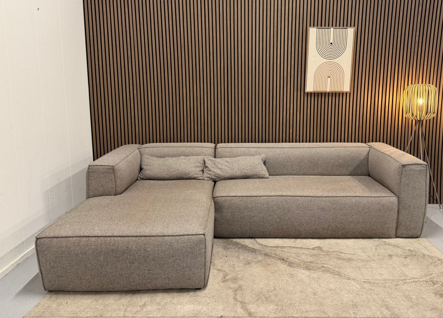Woood Bean - Hoekbank - Grijs - Zeer Nette Staat, Ophalen of Verzenden, Zo goed als nieuw, 150 cm of meer, Vierpersoons of meer