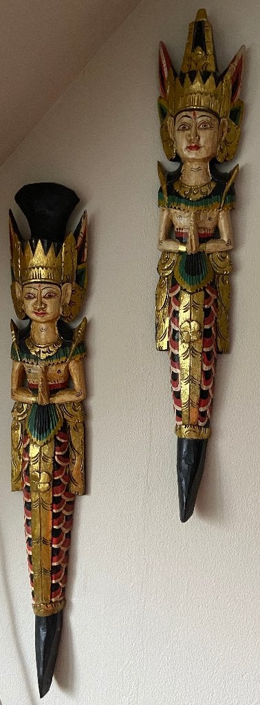BALINESE HOUTEN MUURBEELDEN., Hout, 100 cm, Ophalen of Verzenden, Handgemaakt