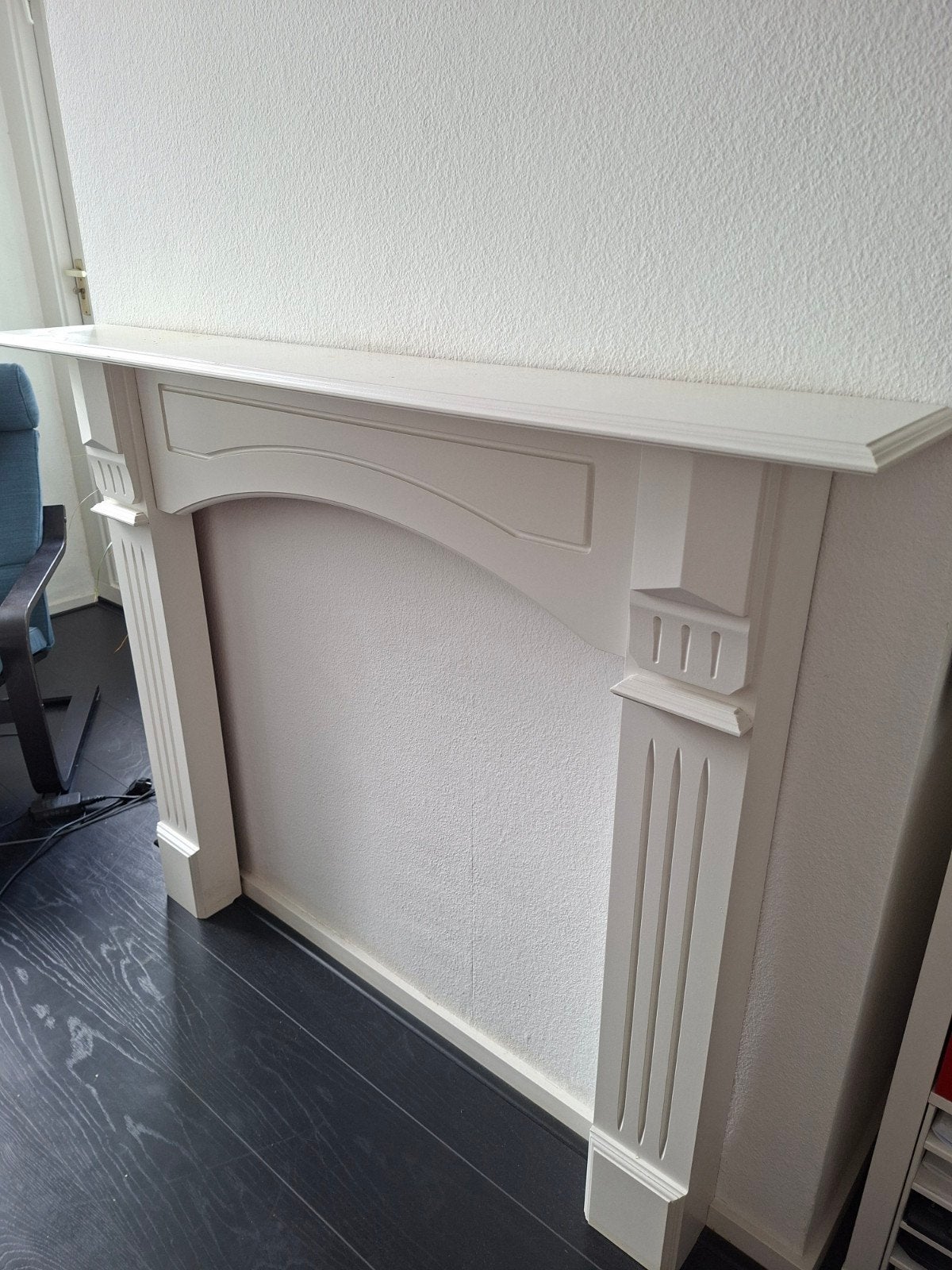 Decoratieve Schouwombouw - Wit, Ophalen, Vrijstaande haard, Elektrische haard