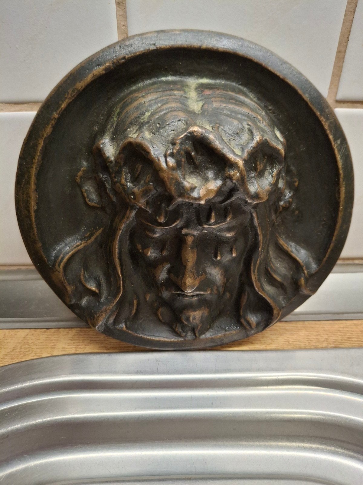 zwaar bronzen  plaquette, Antiek en Kunst, Ophalen of Verzenden