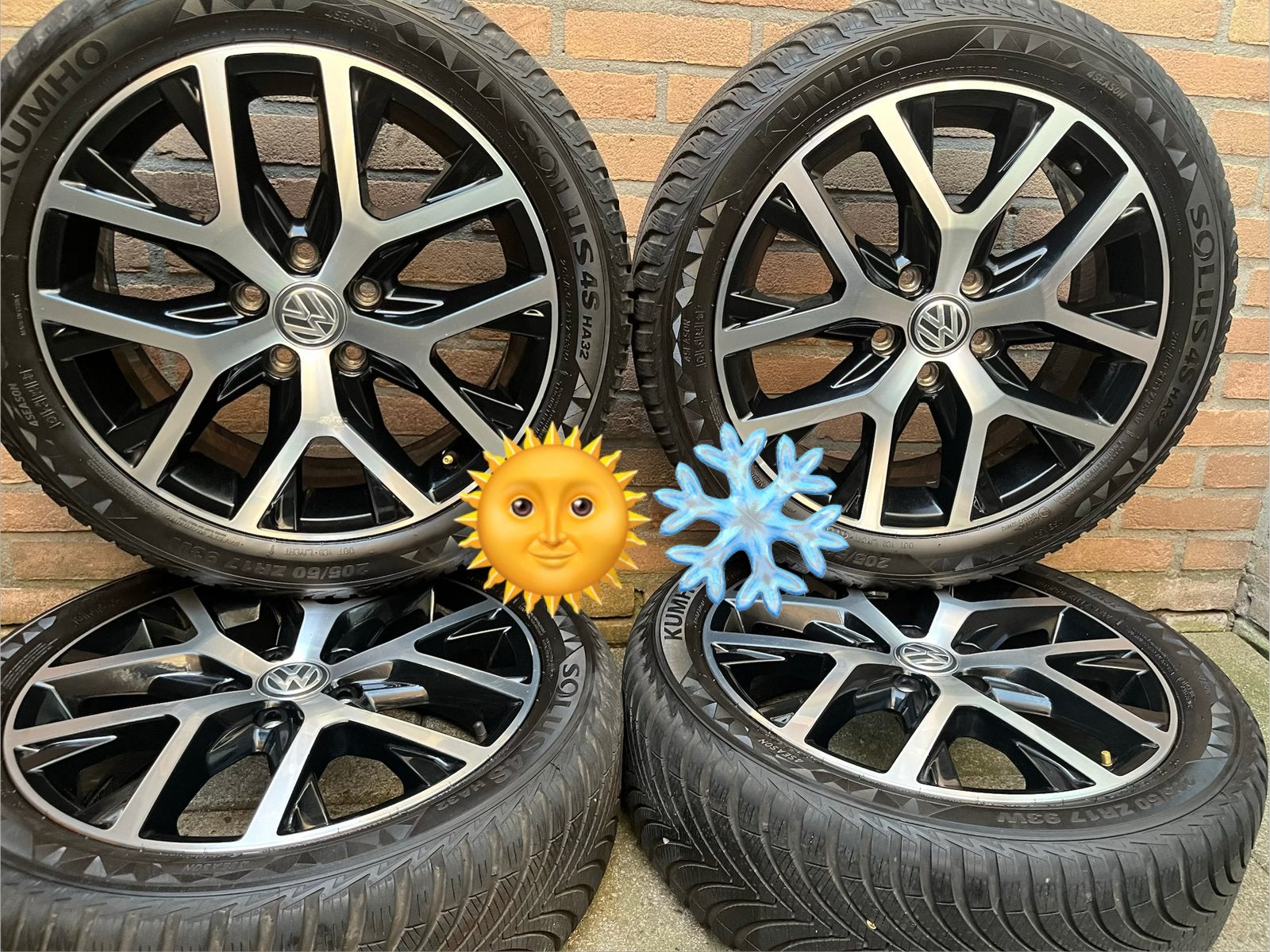 17” orig Vw caddy of Golf kumho 4season set pass ook …., Auto-onderdelen, Banden en Velgen, Gebruikt, Banden en Velgen, 17 inch