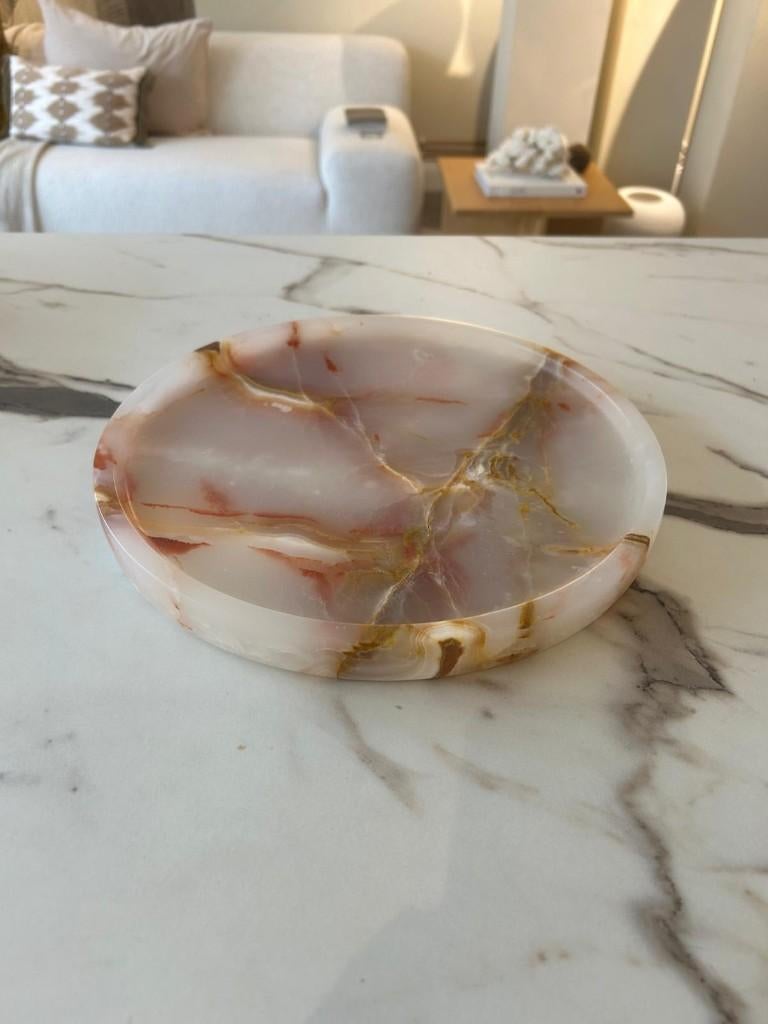 onyx schaal zaconi, Ophalen, Zo goed als nieuw, Rond, Glas