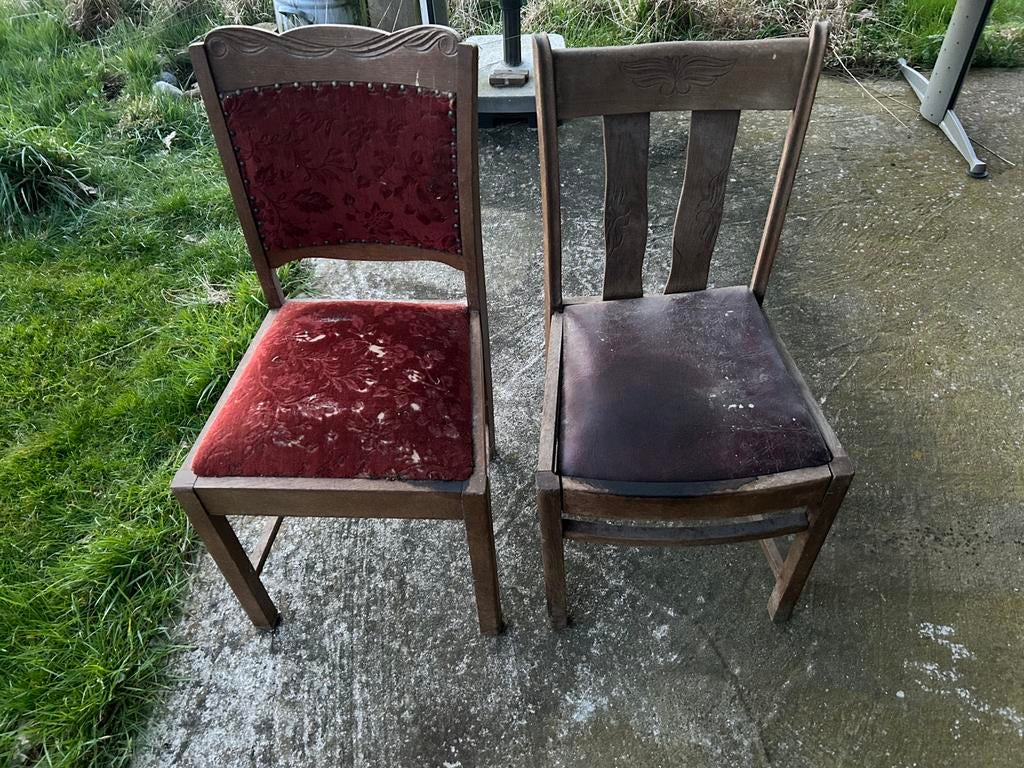 Twee vooroorlogse stoelen, opknappers., Antiek en Kunst, Ophalen of Verzenden