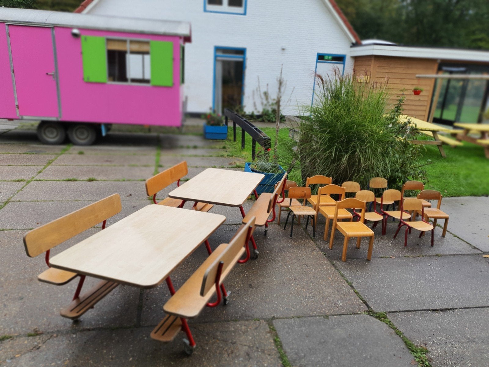 professioneel meubilair BSO peuters, Tuin en Terras, Ophalen, Gebruikt, Rechthoekig, Hout