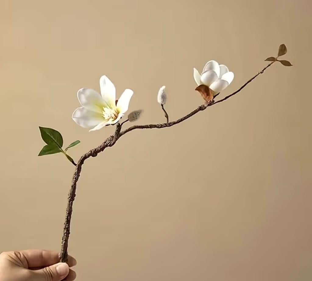 kunstbloemen - Magnolia, Overige kleuren, Nieuw, Ophalen of Verzenden, Glas