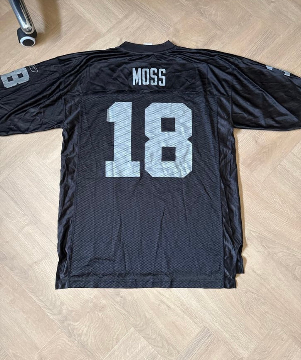Reebok NFL Oakland Raiders Randy Moss #18 Jersey, Kleding | Heren, Maat 52/54 (L), Zwart, Ophalen of Verzenden, Zo goed als nieuw