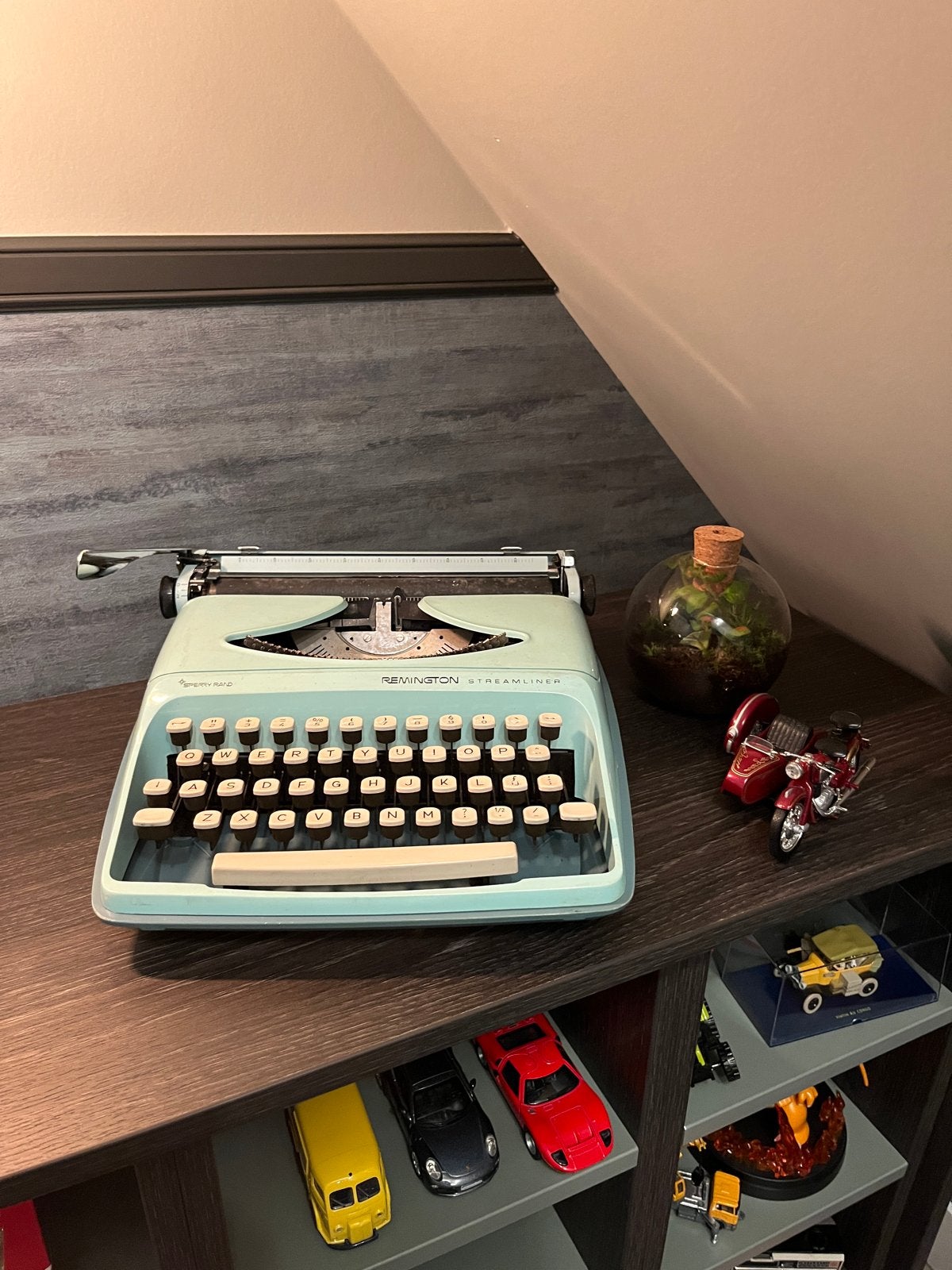 Typemachine remington streamliner mintgroen, Diversen, Typemachines, Ophalen of Verzenden, Zo goed als nieuw