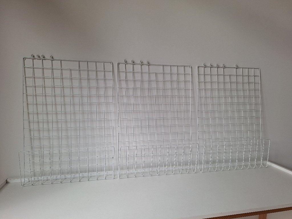 Wit wandrek / wandpaneel / metaal - 3 stuks - 50 x 72cm, Metaal, Gebruikt, Ophalen of Verzenden, Wandbord of Wandpaneel