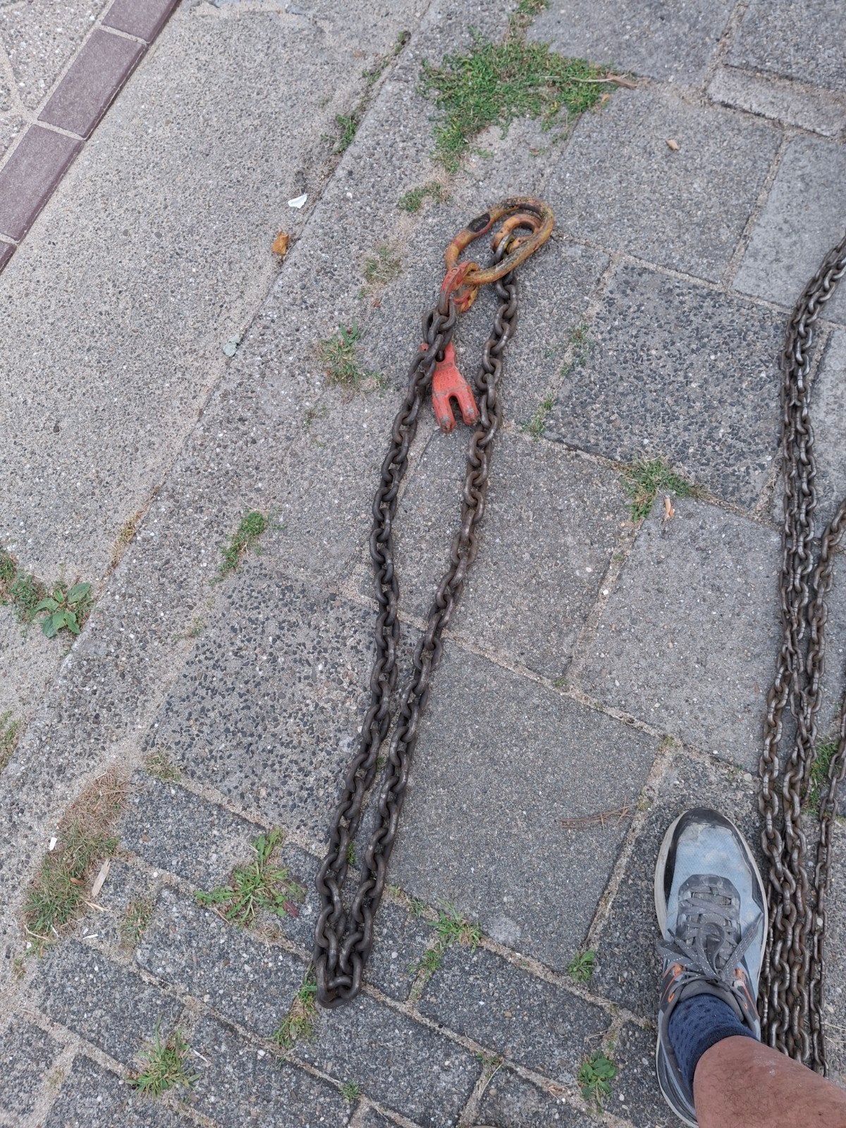 Zware hijsketting met haak en oog, Ophalen