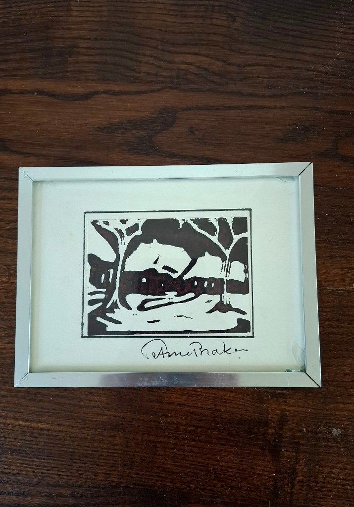Kleine Litho van Peter vd Braken, ingelijst 20x15, Ophalen of Verzenden