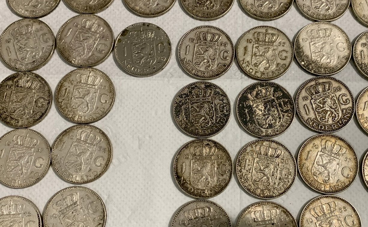 31 Zilveren Guldens Juliana, Ophalen, 1 gulden, Koningin Juliana, Setje