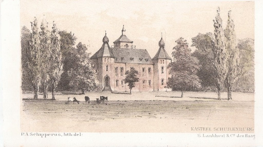 Kasteel Schuilenburg Silvolde - Terborg Litho ca. 1880, 1800 - 1899, Architectuur, Ophalen of Verzenden, Origineel