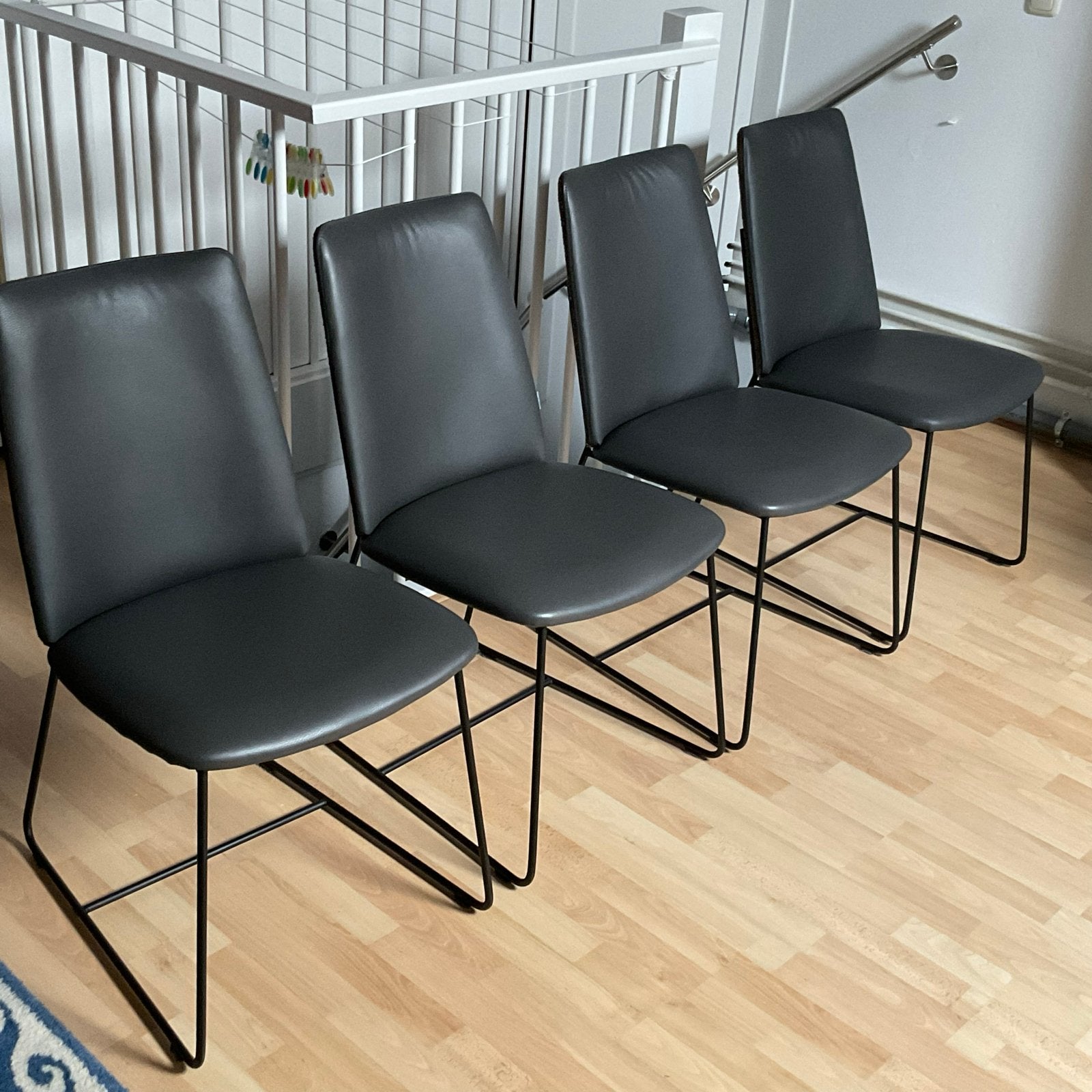 Set van 4 Bree's New World eetkamerstoelen, Ophalen, Gebruikt, Vier, Leer
