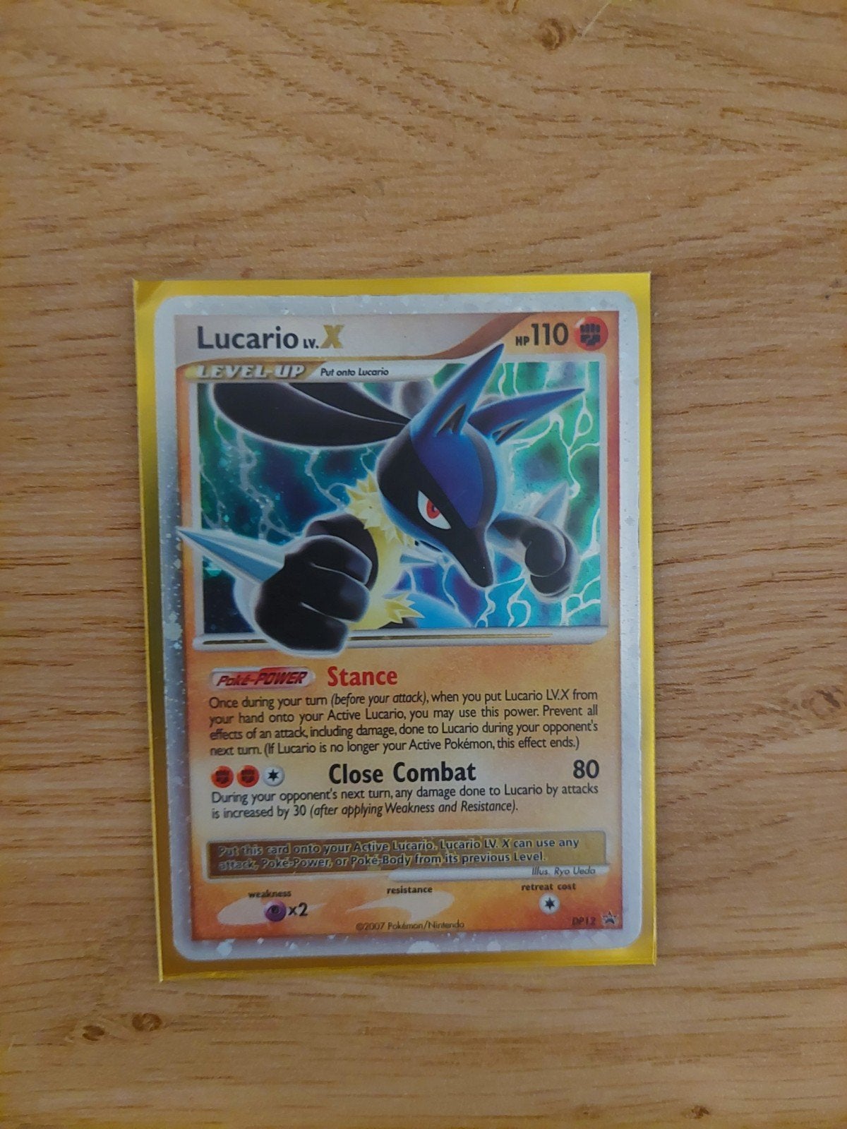 Pokémon Kaart Lucario LV.X Holo DP12 Promo, Ophalen of Verzenden, Zo goed als nieuw, Losse kaart, Foil