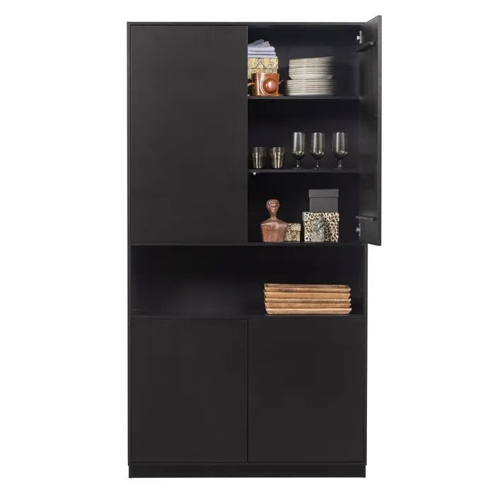 Woood Finca kast donkerbruin grenen 110x40x210 cm, Ophalen, Zo goed als nieuw