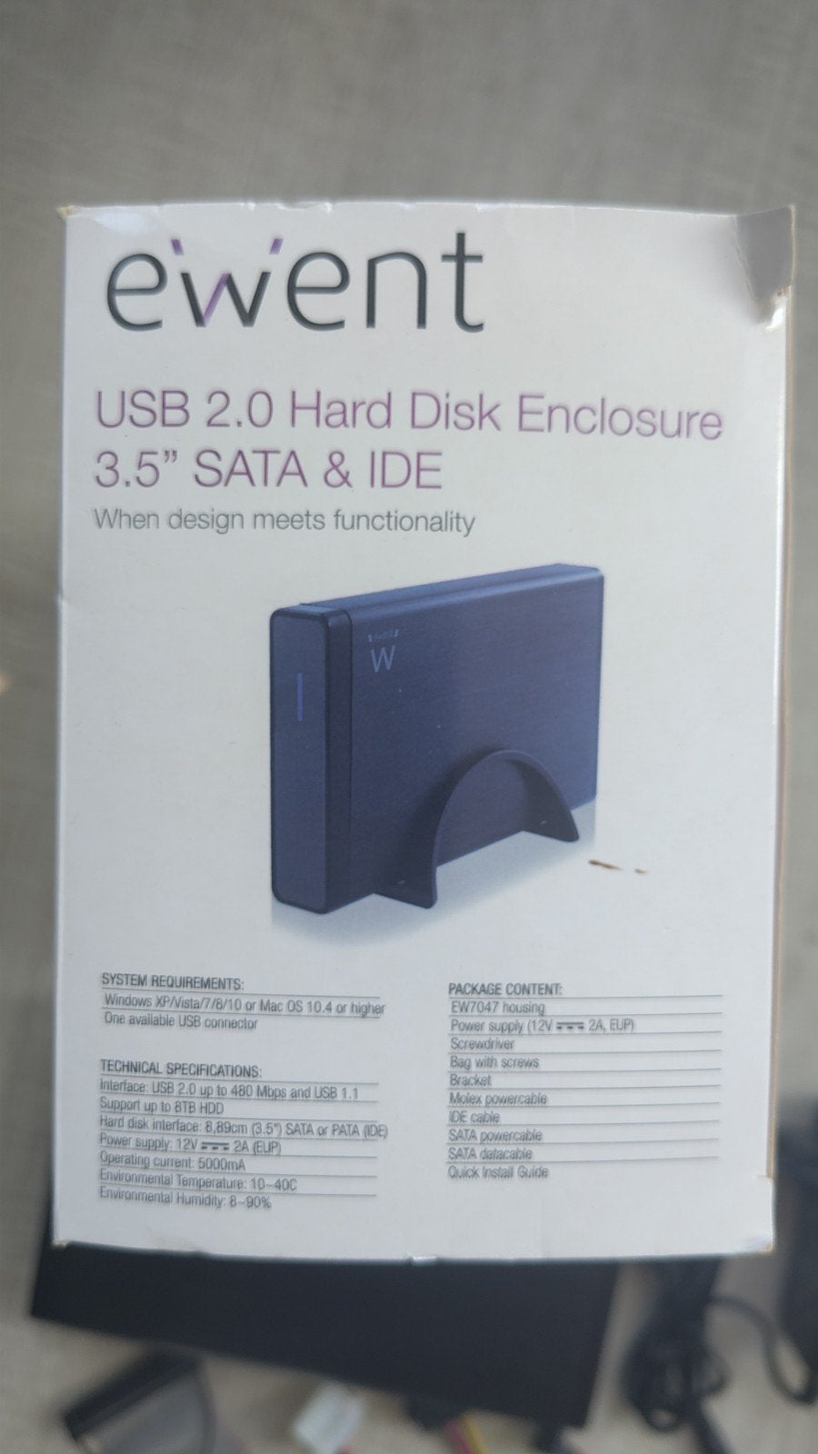 Ewent USB 2.0 Hard Disk Enclosure 3.5" SATA & IDE, Computers en Software, Harde schijven, -, HDD, -, Ophalen of Verzenden