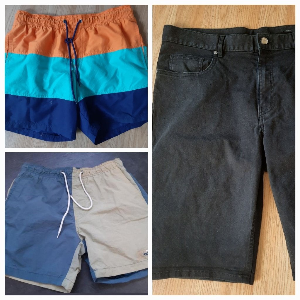 3x korte spijkerbroek & zwembroeken M/32 - H&M, Pull&Bear, Kleding | Heren, Ophalen of Verzenden, H&M, Gedragen, Meerkleurig