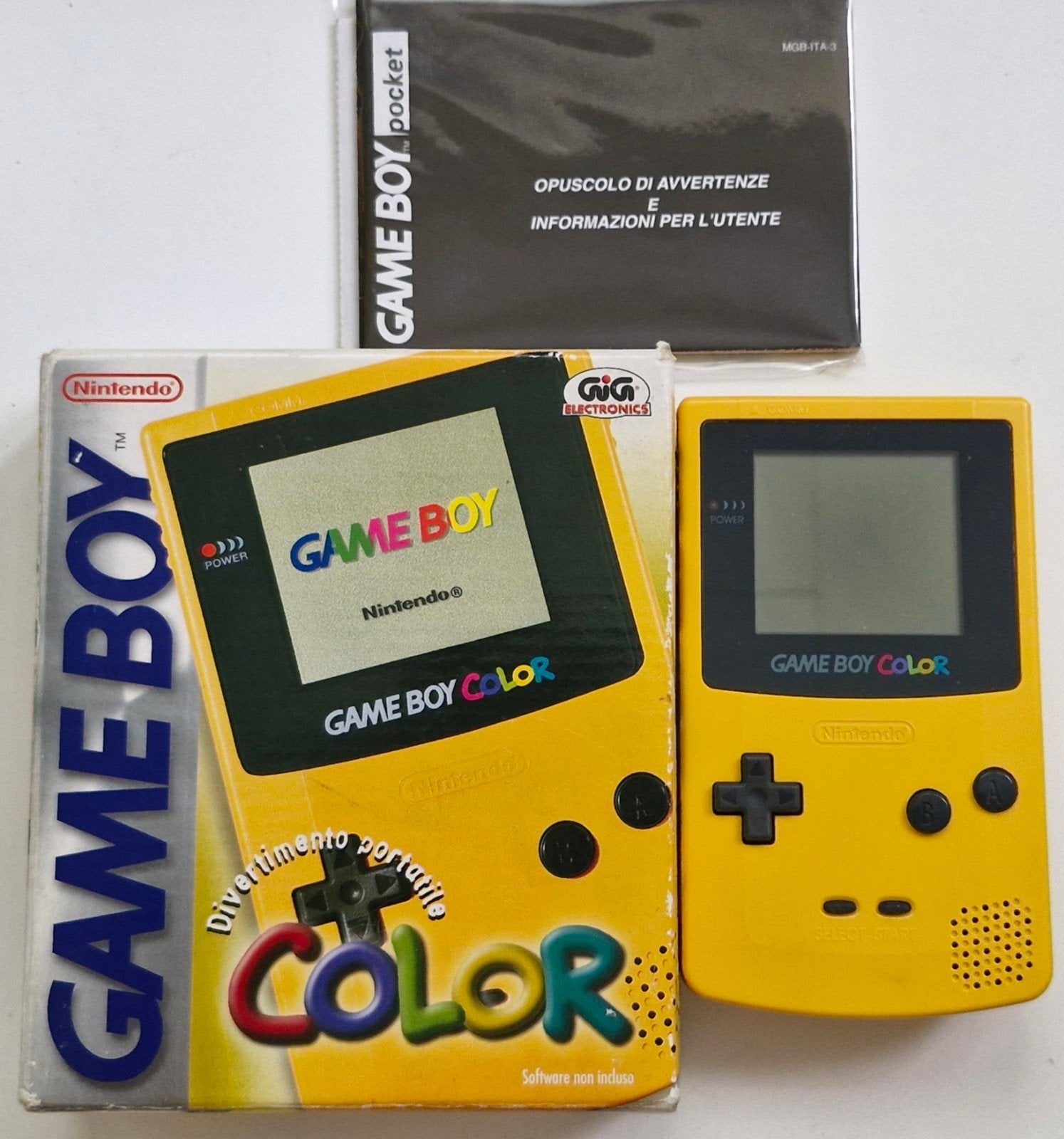 Nintendo Game Boy Color Geel met doos en handleiding, Ophalen of Verzenden, Gebruikt, Game Boy Color