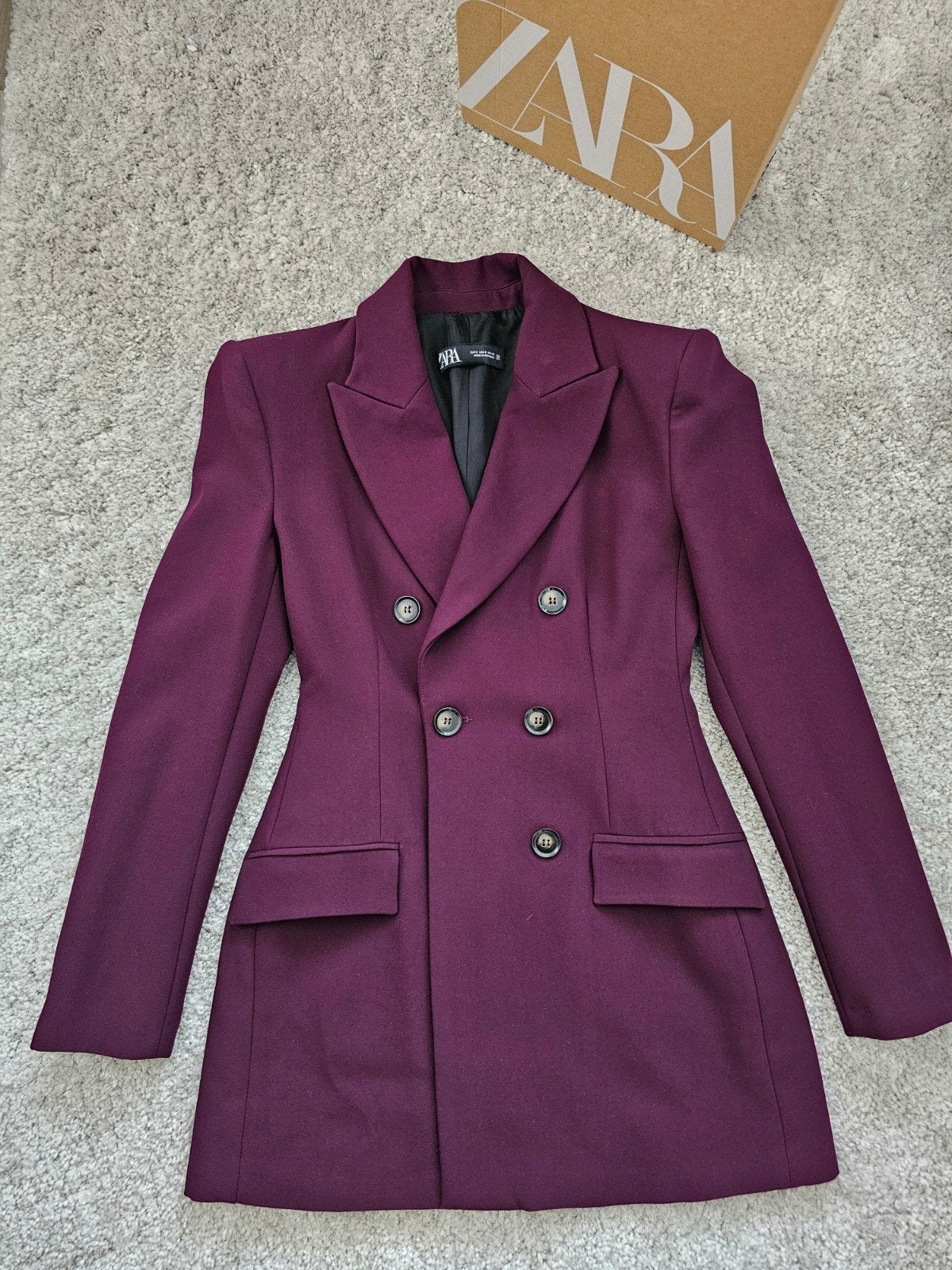 Zara Blazer Jurk - Bordeauxrood - Maat S, Zara, Paars, Ophalen of Verzenden, Zo goed als nieuw
