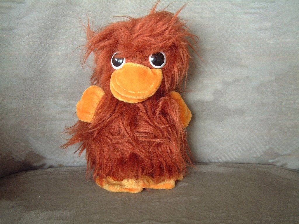 oude vintage  knuffel eend, Ophalen of Verzenden, Gebruikt, Eend