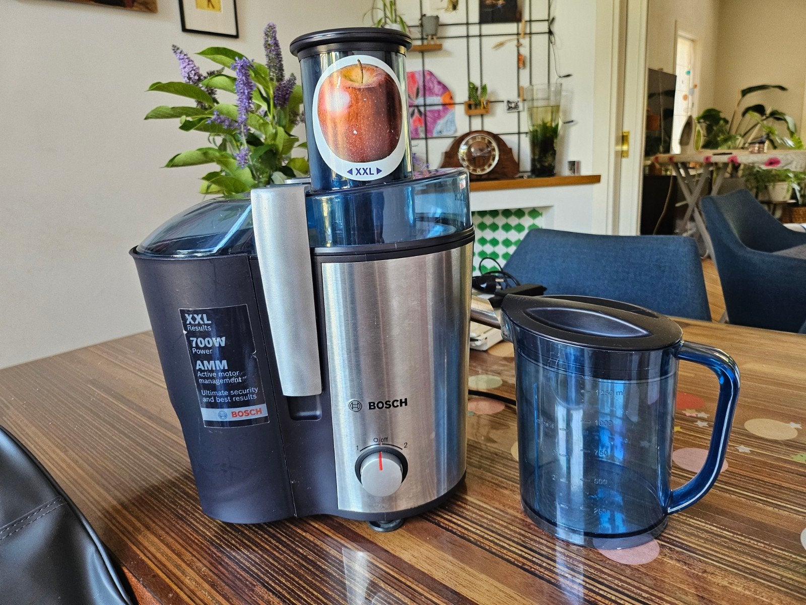 Bosch VitaJuice 3 sapcentrifuge - 700W, XXL vulopening, 1 tot 2 liter, Ophalen of Verzenden, Gebruikt, 2 snelheden