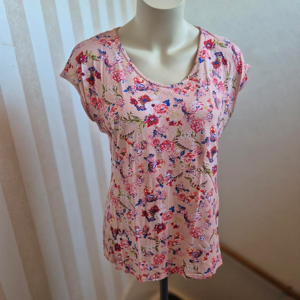 Dames Zomer Shirt Maat 40 - Bloemenprint, Maat 38/40 (M), Ophalen of Verzenden, Korte mouw, Roze