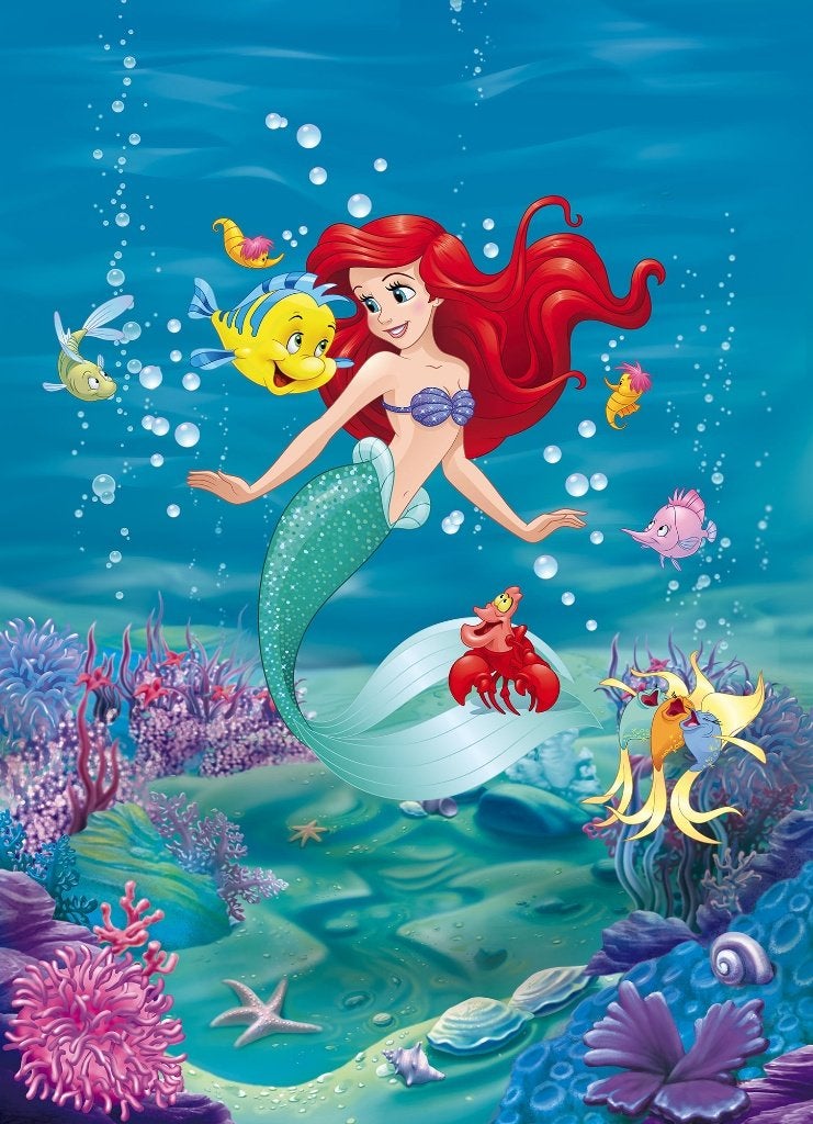 Disney Princess Ariel Behang 184x254 cm - Gratis Verzending, Nvt, Komar, 5 tot 10 m², Nvt